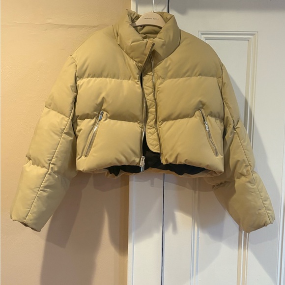 KHAITE Cropped Tan Puffer Jacket - Picture 2 of 11